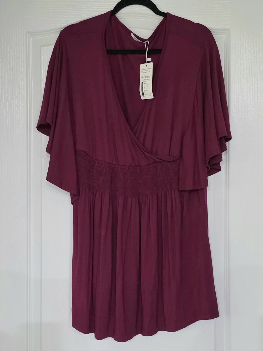 NWT Flutter Sleeve Dress Empire Waist Tunic Cover Up